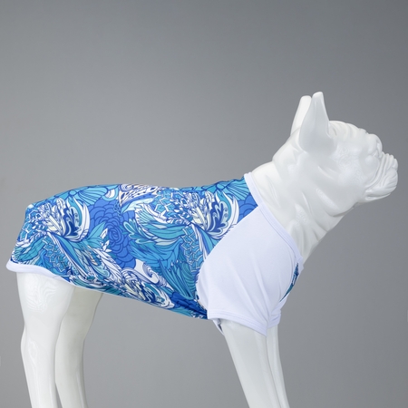 Lindodogs - Blue Flowers Dog Tshirt (1)