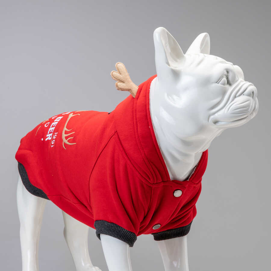 North Deer Kırmızı Küçük ve Orta Irk Köpek Sweatshirt